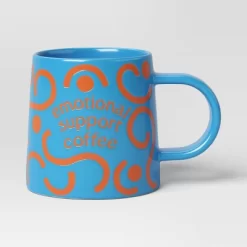 16oz Stoneware Emotional Support Coffee Mug Blue - Room Essentials™: Microwave & Dishwasher Safe Drinkware -Room Essentials GUEST d678c58b 2f7f 4775 9939 8f5da4ea05f3