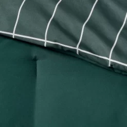 Grid Print Microfiber Reversible Comforter & Sheet Set Dark Green - Room Essentials™ -Room Essentials GUEST d6dc0944 4309 4ea0 8931 12aa42ed689a