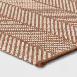 4'x5'6" Chevron Striped Area Rug Ivory/Tan - Room Essentials™: Indoor, Flat Pile, Woven 6 4'x5'6" Chevron Striped Area Rug Ivory/Tan - Room Essentials™: Indoor, Flat Pile, Woven -Room Essentials GUEST d9c6c1f5 c300 4f9c 92f4 467c4a4c3791