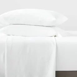 King Garment Washed Microfiber Solid Sheet Set White - Room Essentials™
