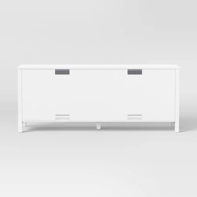 Traditional Storage TV Stand With Doors And Shelves For TVs Up To 65" Classic White - Room Essentials™ 5 Traditional Storage TV Stand With Doors And Shelves For TVs Up To 65" Classic White - Room Essentials™ - Image 3
