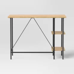 Wood And Metal Desk With Shelves Natural - Room Essentials™ -Room Essentials GUEST e2294df5 04d3 4a7d 85cb d2633222370c