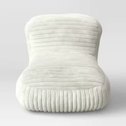 Memory Foam Filled Bean Bag Lounger With Corduroy Cover And Structured High Back Cream - Room Essentials™ -Room Essentials GUEST e2d6e318 fe36 4b86 a4e5 64e8858da572
