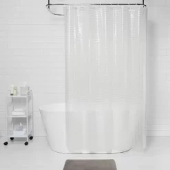 Cubic Shower Curtain Clear - Room Essentials™: PEVA Bathroom Liner, Molded, PVC-Free, Waterproof 7 Cubic Shower Curtain Clear - Room Essentials™: PEVA Bathroom Liner, Molded, PVC-Free, Waterproof -Room Essentials GUEST ef3e4307 4f57 4758 8ef9 c00daac12830