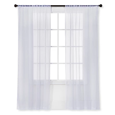 1pc Sheer Crinkle Window Curtain Panel White - Room Essentials™ 3 1pc Sheer Crinkle Window Curtain Panel White - Room Essentials™