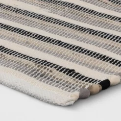 2'6"x4' Handloom Striped Woven Accent Rug Black/Gray - Room Essentials™: Entryway Rug, Indoor Use, Rug Pad Recommended 6 2'6"x4' Handloom Striped Woven Accent Rug Black/Gray - Room Essentials™: Entryway Rug, Indoor Use, Rug Pad Recommended -Room Essentials GUEST f139c36f 2df8 48ae a177 bc60f60159fd