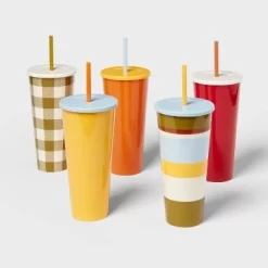 30oz 5pk Plastic Straw Tumbler - Room Essentials™ 7 30oz 5pk Plastic Straw Tumbler - Room Essentials™ -Room Essentials GUEST f67db090 ce63 42f9 9ecd f169ed55f25e