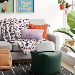 Color Block With Contrast Piping Pouf - Room Essentials™