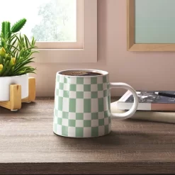 16oz Stoneware Checkerboard Mug - Room Essentials™