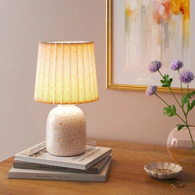 Mini Printed Ceramic Base Table Lamp With Printed Pleated Shade - Room Essentials™ 6 Mini Printed Ceramic Base Table Lamp With Printed Pleated Shade - Room Essentials™ - Image 4
